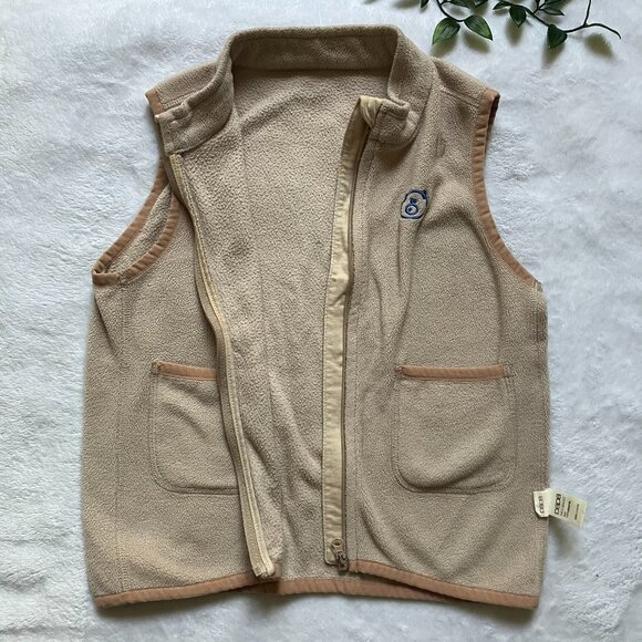 Papa Kids Fleece Vest Size 110 (4-5T) | Beige Fleece Zip-Up GUC - Picture 10 of 16